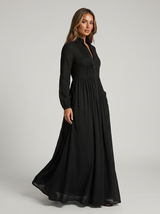 Lightweight Button Front Maxi Shirt Dress Summer Women