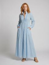 Lightweight Button Front Maxi Shirt Dress Summer Women
