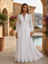 Lightweight Button Front Maxi Shirt Dress Summer Women