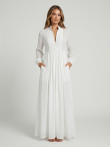 Lightweight Button Front Maxi Shirt Dress Summer Women