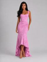 Floral Corset Fishtail Maxi Dress Evening Women