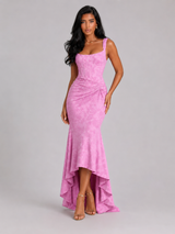 Floral Corset Fishtail Maxi Dress Evening Women