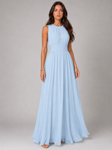 Ruched Chiffon Maxi Dress Wedding Guest