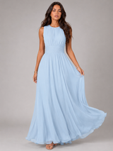 Ruched Chiffon Maxi Dress Wedding Guest