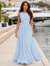 Ruched Chiffon Maxi Dress Wedding Guest