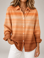 Women's Printed Cotton Shirt | Oversized Long Sleeve Button Front