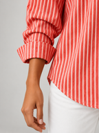 Women's Striped Cotton Shirt | Relaxed Long Sleeve Button Front