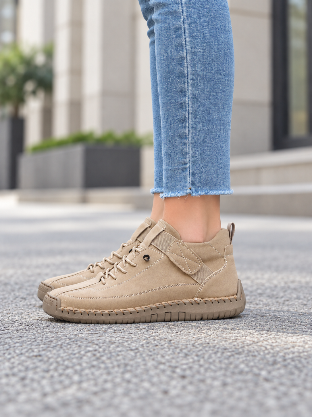 Women's Leather Casual Shoes | Lace-Up Flat Everyday Trainers