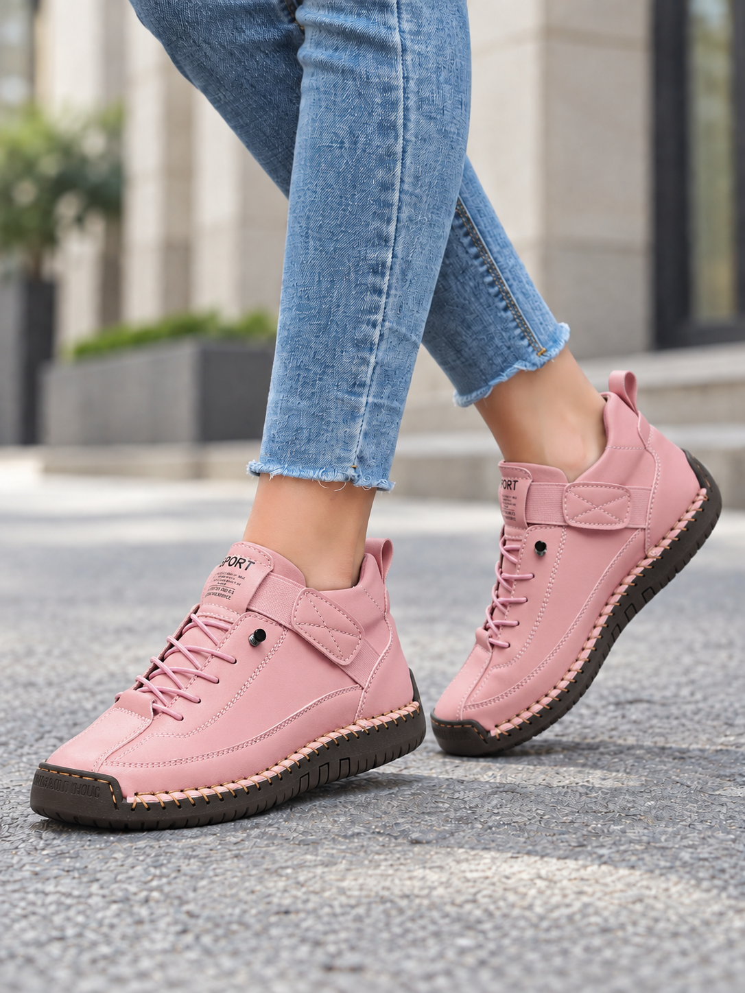 Women's Leather Casual Shoes | Lace-Up Flat Everyday Trainers