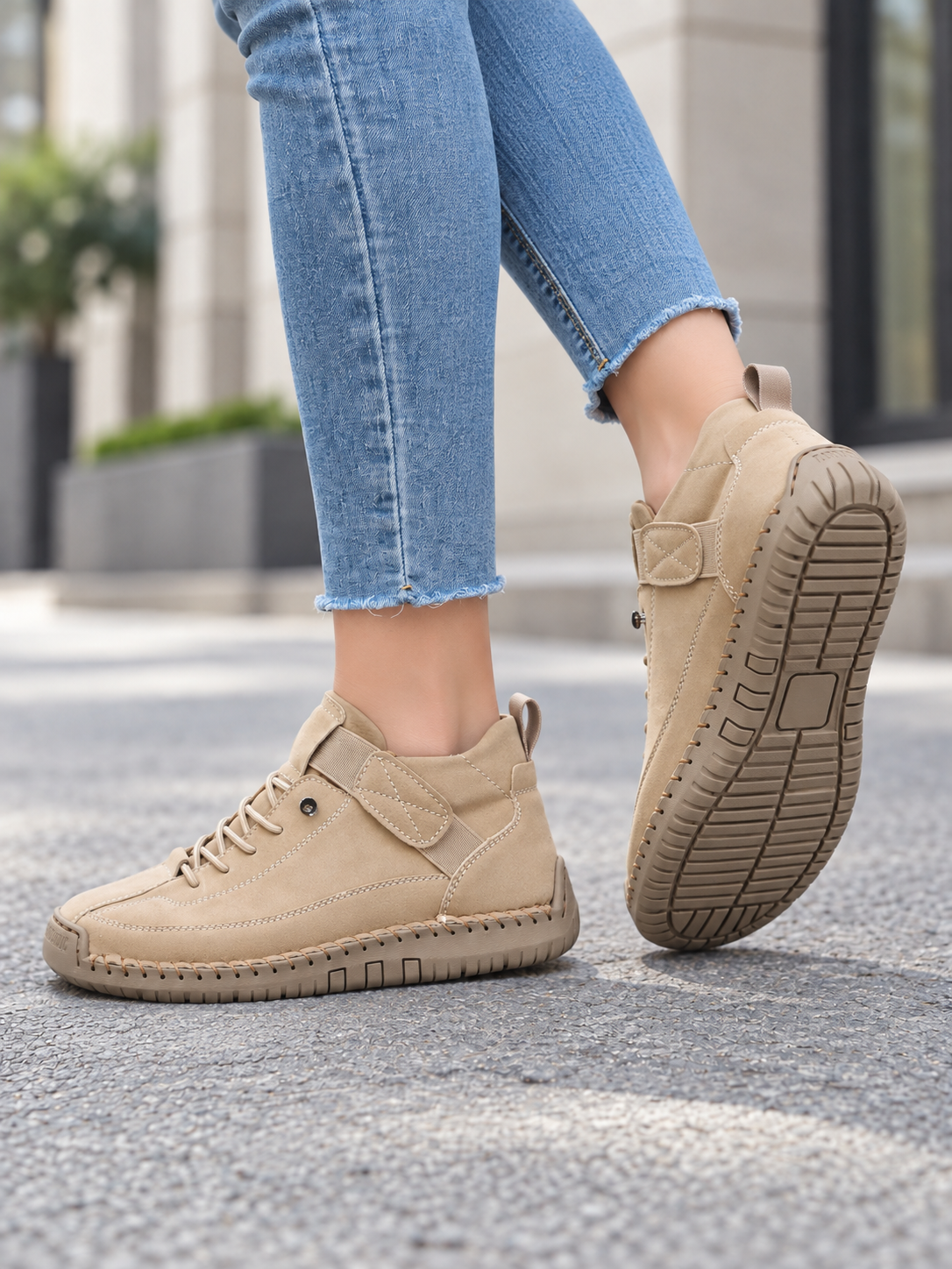 Women's Leather Casual Shoes | Lace-Up Flat Everyday Trainers