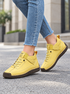 Women's Leather Casual Shoes | Lace-Up Flat Everyday Trainers