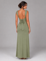 Square Neck Maxi Dress Wedding Guest