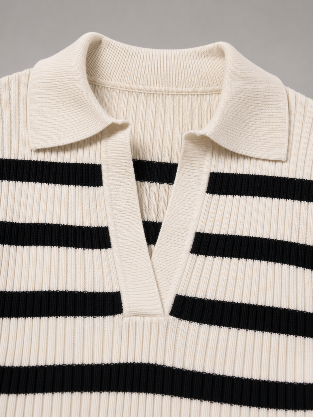 Women's Striped Half-Zip Knit Sweater