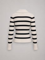 Women's Striped Half-Zip Knit Sweater