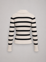 Women's Striped Half-Zip Knit Sweater