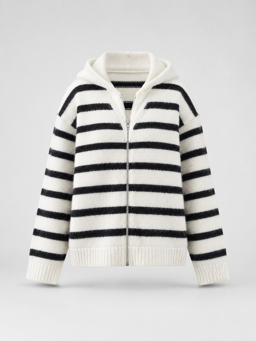 Women's Striped Quarter-Zip Knit Pullover