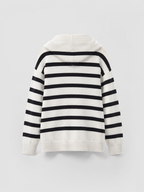 Women's Striped Quarter-Zip Knit Pullover