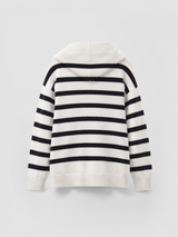 Women's Striped Quarter-Zip Knit Pullover