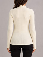 Women's Ribbed Mock Neck Knit Sweater