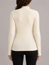 Women's Ribbed Mock Neck Knit Sweater