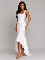 Floral Corset Fishtail Maxi Dress Evening Women