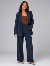 Women's Tailored Blazer & Wide-Leg Trouser Suit Set