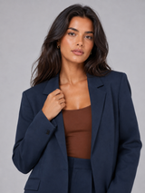 Women's Tailored Blazer & Wide-Leg Trouser Suit Set