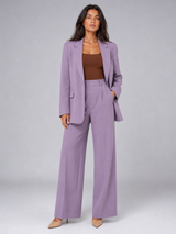 Women's Tailored Blazer & Wide-Leg Trouser Suit Set