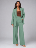Women's Tailored Blazer & Wide-Leg Trouser Suit Set