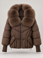 Women's Fur Collar Puffer Jacket | Quilted Short Winter Coat