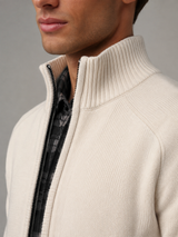 Men's Full-Zip Knit Cardigan With Stand Collar