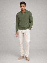 Men's Knit Quarter-Zip Polo Sweater