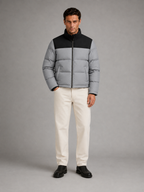 Men's Colour-Block Quilted Puffer Jacket