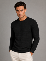 Men's Waffle-Textured Crewneck Sweatshirt