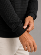 Men's Waffle-Textured Crewneck Sweatshirt