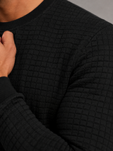 Men's Waffle-Textured Crewneck Sweatshirt