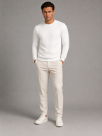 Men's Waffle-Textured Crewneck Sweatshirt