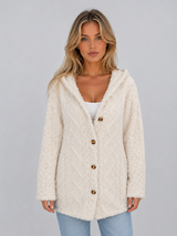 Hooded Teddy Fleece Cardigan