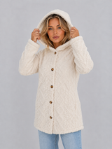 Hooded Teddy Fleece Cardigan