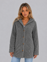 Hooded Teddy Fleece Cardigan