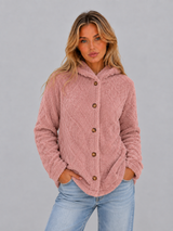 Hooded Teddy Fleece Cardigan