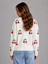 Cherry Print Knit Cardigan