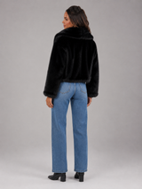 Women's Cropped Faux Fur Jacket