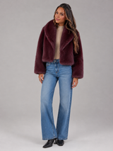 Women's Cropped Faux Fur Jacket