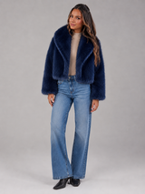 Women's Cropped Faux Fur Jacket