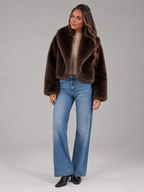 Women's Cropped Faux Fur Jacket
