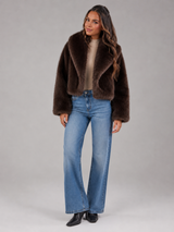 Women's Cropped Faux Fur Jacket