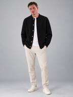 Men's Cable Knit Cardigan | Button Front Bomber Collar Sweater