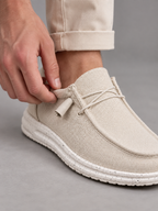 Men's Linen Slip-On Loafers | Lightweight Breathable Shoes