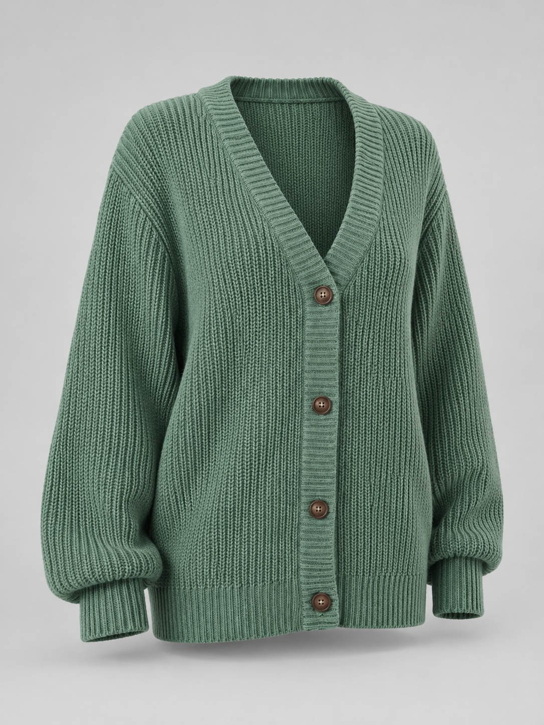 Women's V-Neck Knit Cardigan | Button Front Long Sleeve